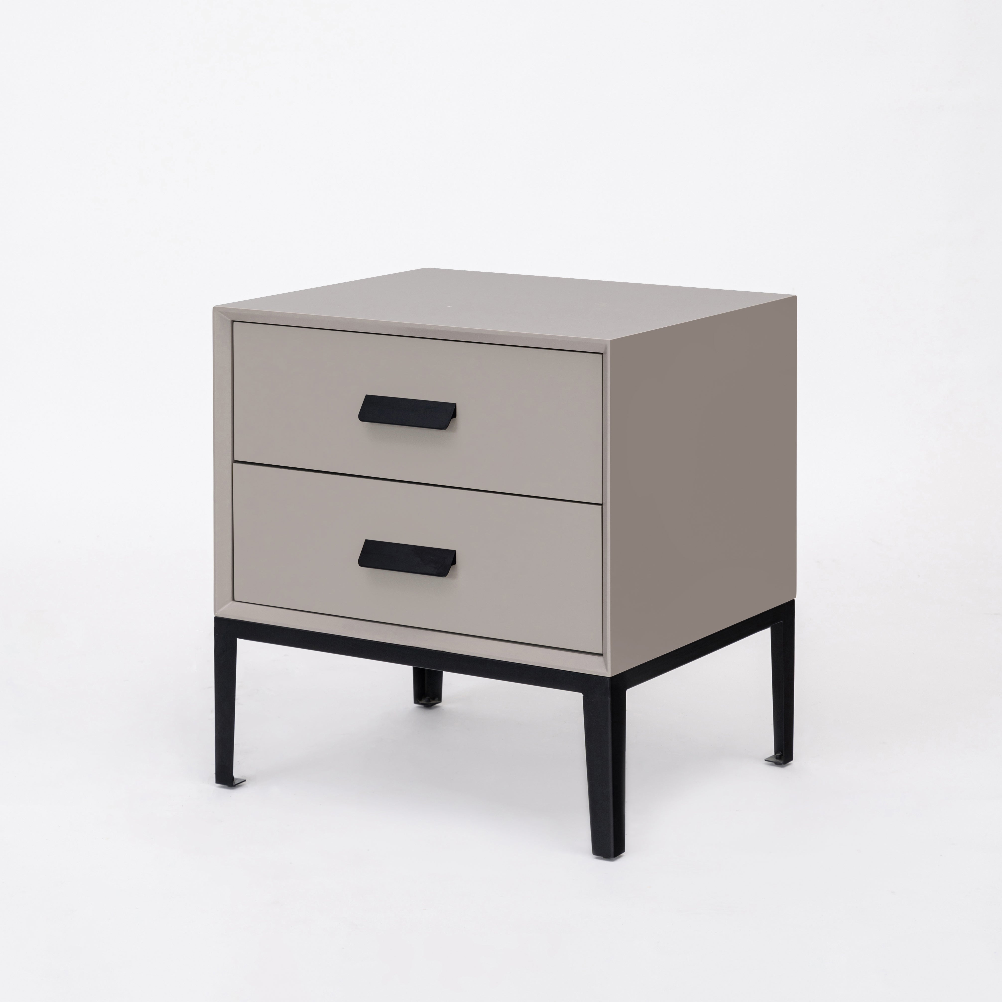 Eco-Friendly Nightstand - Scandinavian Aesthetic Iron-Leg Bedside Table 2-Drawer For Bedroom Cuvalon