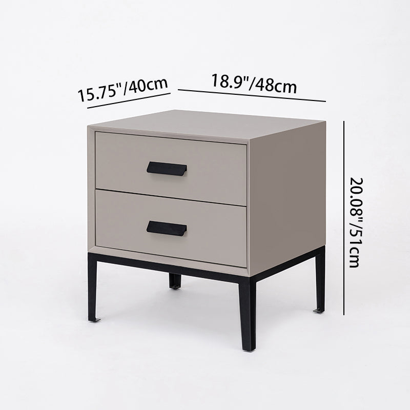 Eco-Friendly Nightstand - Scandinavian Aesthetic Iron-Leg Bedside Table 2-Drawer For Bedroom Cuvalon