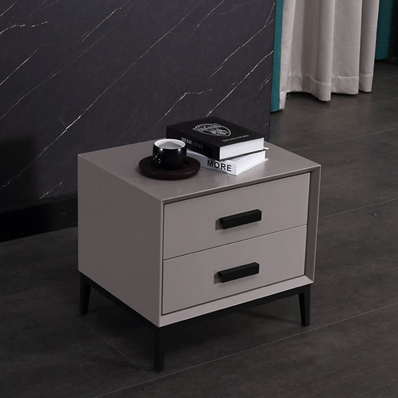Eco-Friendly Nightstand - Scandinavian Aesthetic Iron-Leg Bedside Table 2-Drawer For Bedroom Cuvalon