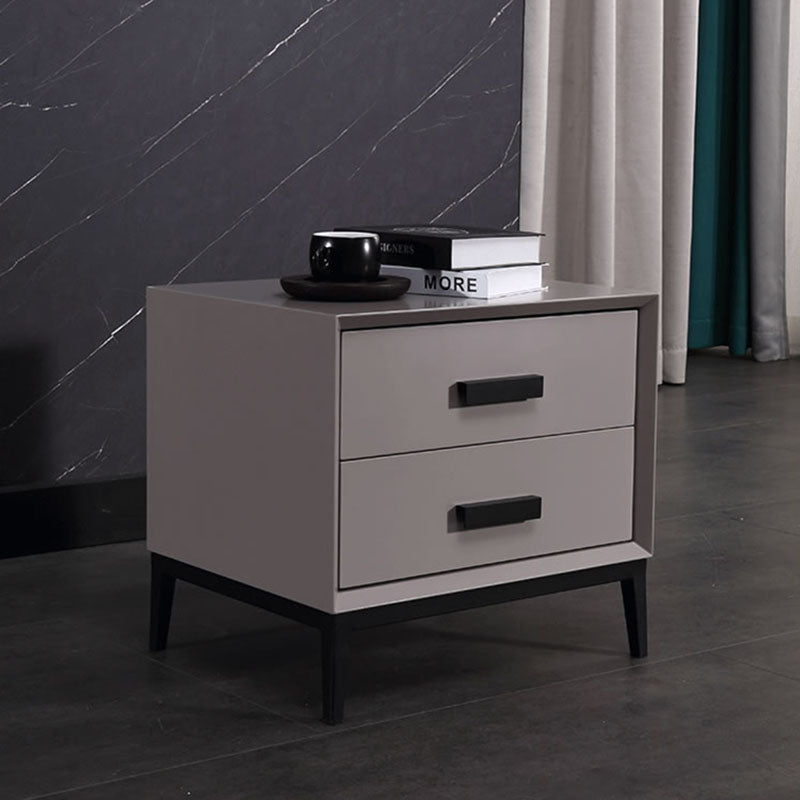 Eco-Friendly Nightstand - Scandinavian Aesthetic Iron-Leg Bedside Table 2-Drawer For Bedroom Cuvalon