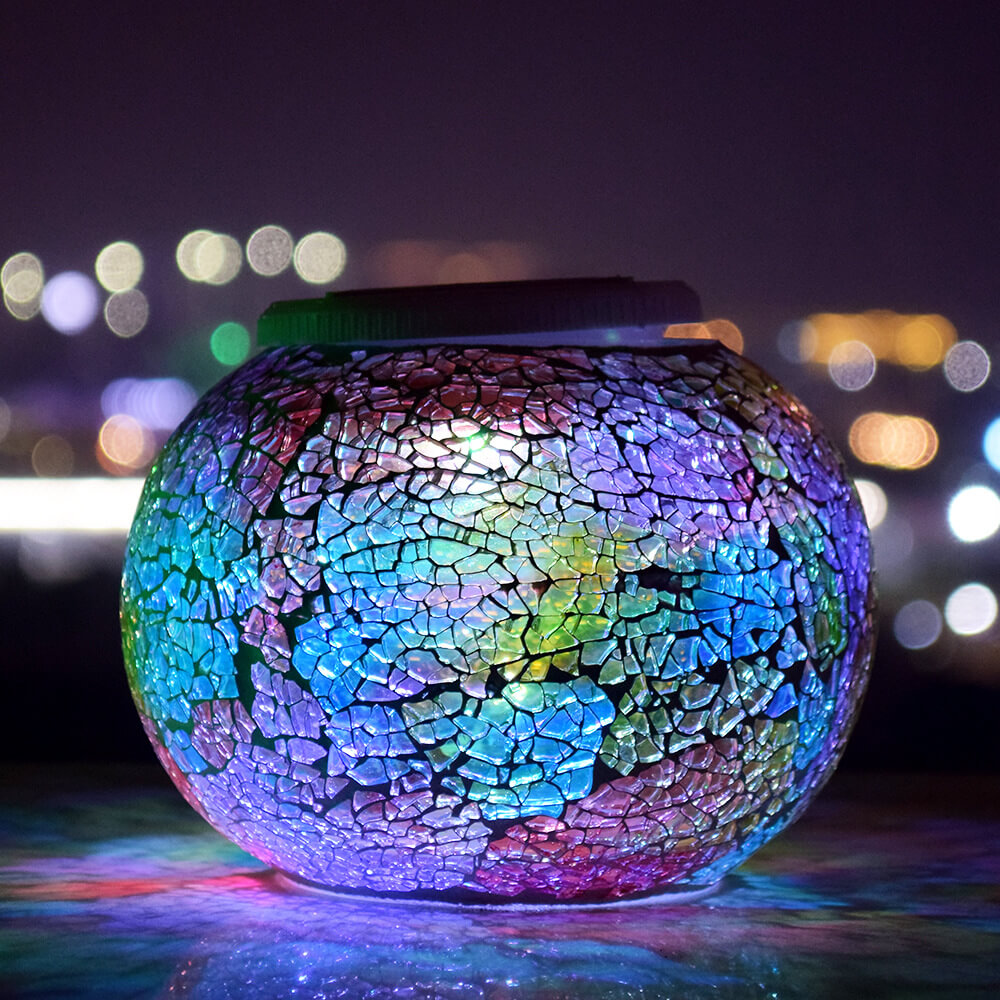 Modern Creative Stained Glass Solar LED Outdoor Garden Lawn Light Cuvalon