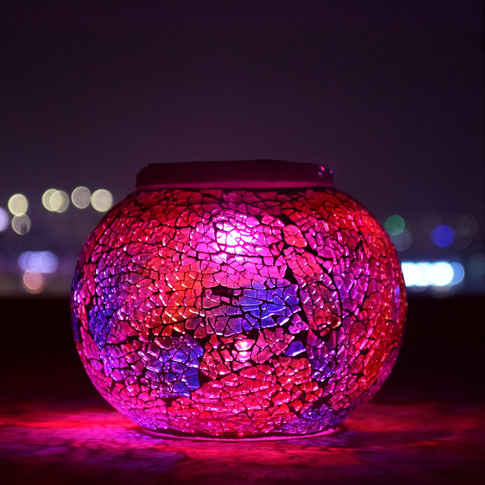 Modern Creative Stained Glass Solar LED Outdoor Garden Lawn Light Cuvalon