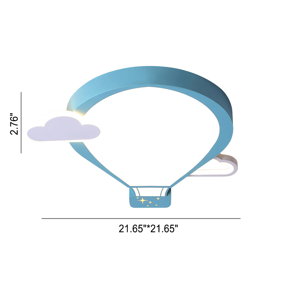 Cartoon Hot Air Balloon Kid LED Flush Mount Ceiling Light Cuvalon