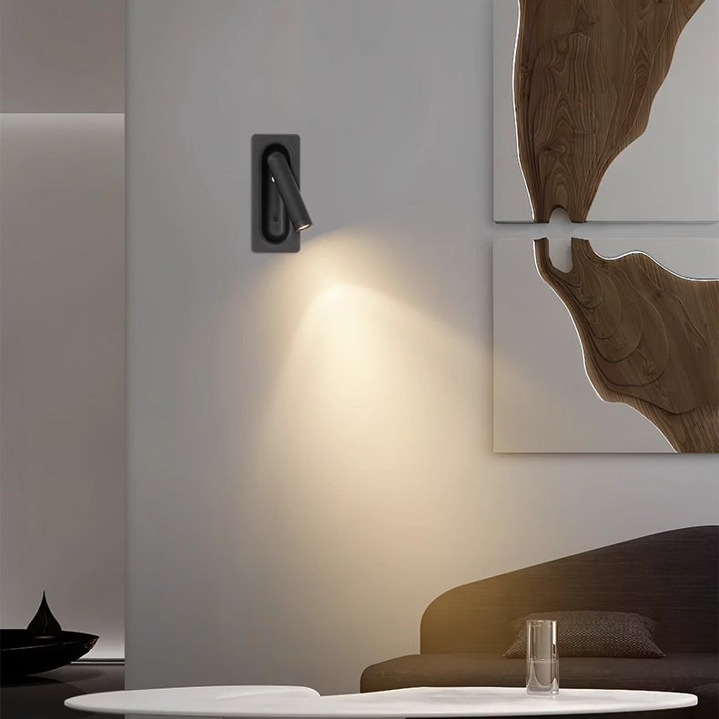 Rectangular Aluminum LED Wall Light With Concealed Switch- Nordic Adjustable Spotlight Wall Sconce For Living Room Cuvalon