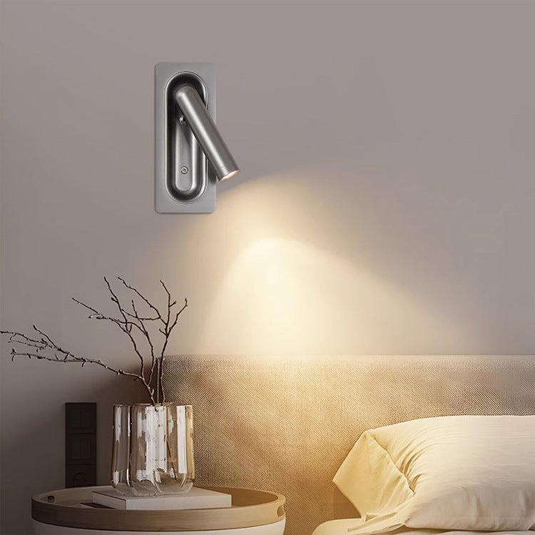 Rectangular Aluminum LED Wall Light With Concealed Switch- Nordic Adjustable Spotlight Wall Sconce For Living Room Cuvalon