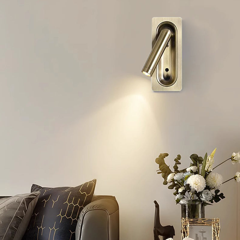 Rectangular Aluminum LED Wall Light With Concealed Switch- Nordic Adjustable Spotlight Wall Sconce For Living Room Cuvalon