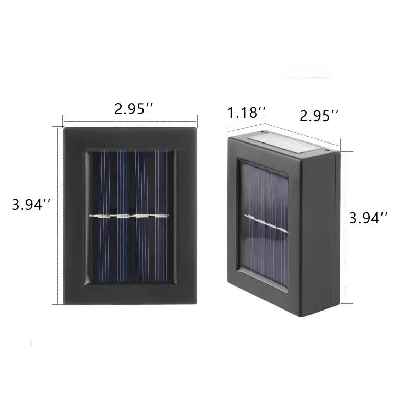 Solar Square Up and Down Lighted LED Outdoor Waterproof Garden Wall Sconce Lamp Cuvalon
