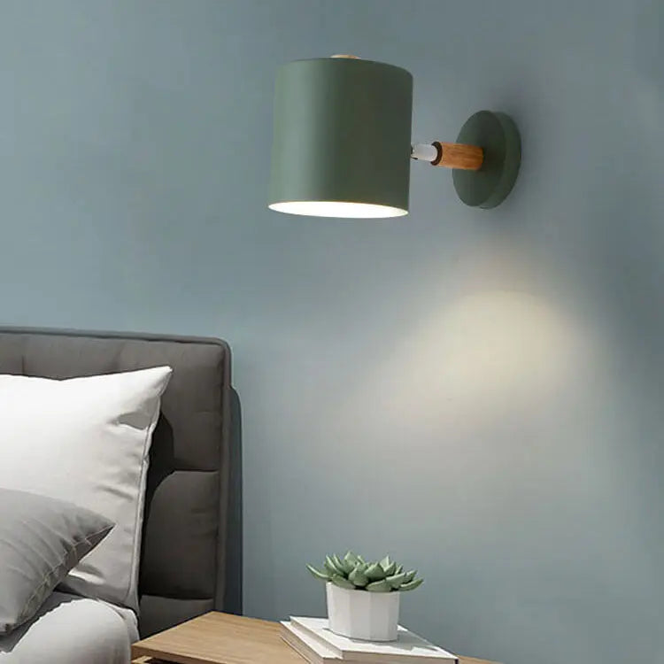 Nordic Macaron Cylinder Rotatable 1-Light Wall Sconce Lamps Cuvalon