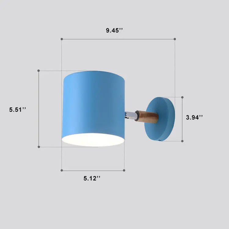 Nordic Macaron Cylinder Rotatable 1-Light Wall Sconce Lamps Cuvalon