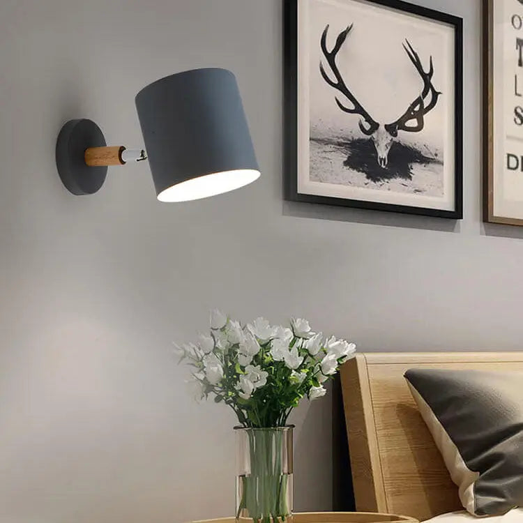 Nordic Macaron Cylinder Rotatable 1-Light Wall Sconce Lamps Cuvalon