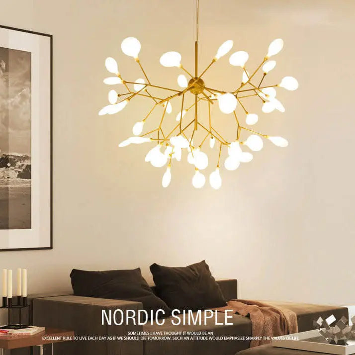 Modern Metal Branches 27/36 Light Fireflies LED Chandeliers Cuvalon