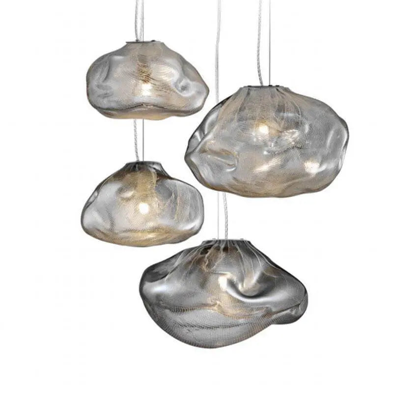 Modern Shaped Glass 1-Light Cloud Suspension Pendant Light Cuvalon