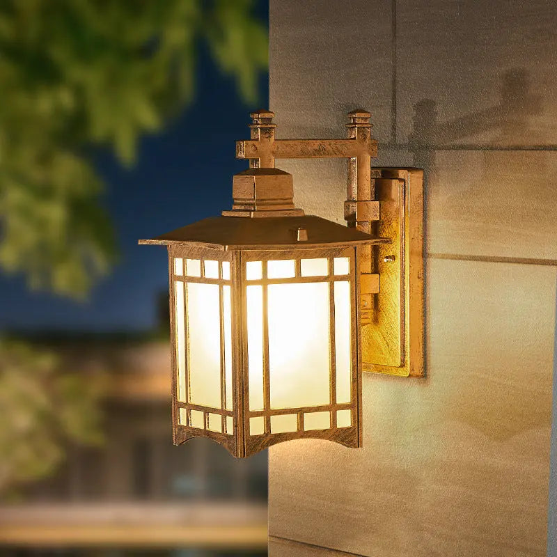 Modern Waterproof Solar Aluminum Chinese Pavilion Shape 1-Light Wall Sconce Lamp Cuvalon