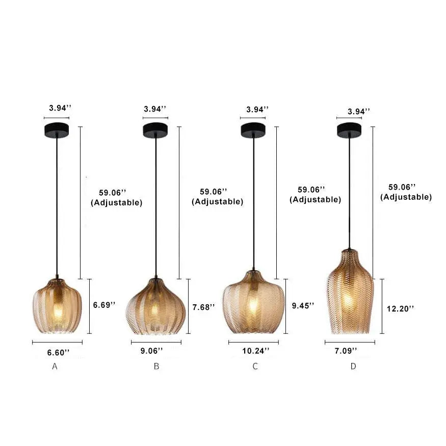 Nordic Textured Wavy Glass 1-Light Barrel Pendant Light Cuvalon