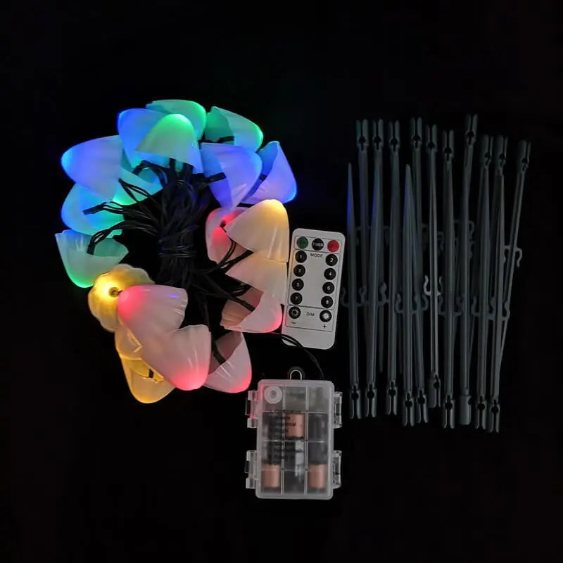 Contemporary Creative Plastic Solar LED Mushroom Lights String Lights For Outdoor Patio Cuvalon
