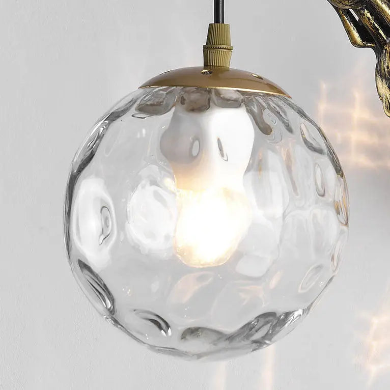 Vintage Rustic Mermaid Orb 1-Light Wall Sconce Lamp Cuvalon