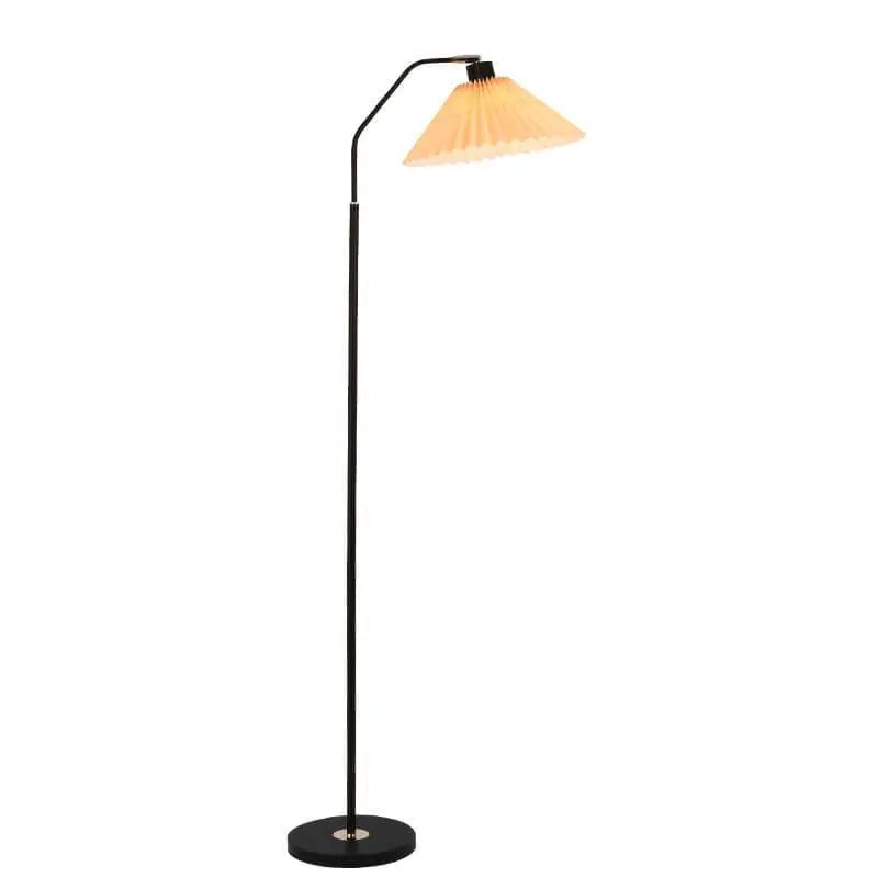 Minimalist Fabric Pleated Shade 1-Light Standing Floor Lamp Cuvalon
