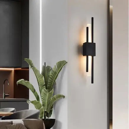 Modern Minimalist Iron Acrylic Strip LED Wall Sconce Lamp For Bedside Cuvalon