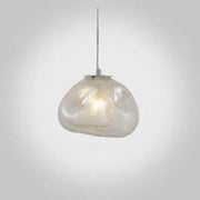 Modern Shaped Glass 1-Light Cloud Suspension Pendant Light Cuvalon