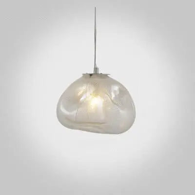 Modern Shaped Glass 1-Light Cloud Suspension Pendant Light Cuvalon