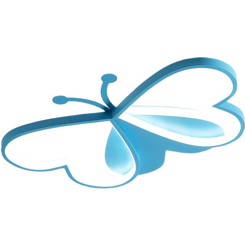 Modern Art Deco Acrylic Kids Butterfly Shape LED Flush Mount Light For Bedroom Cuvalon