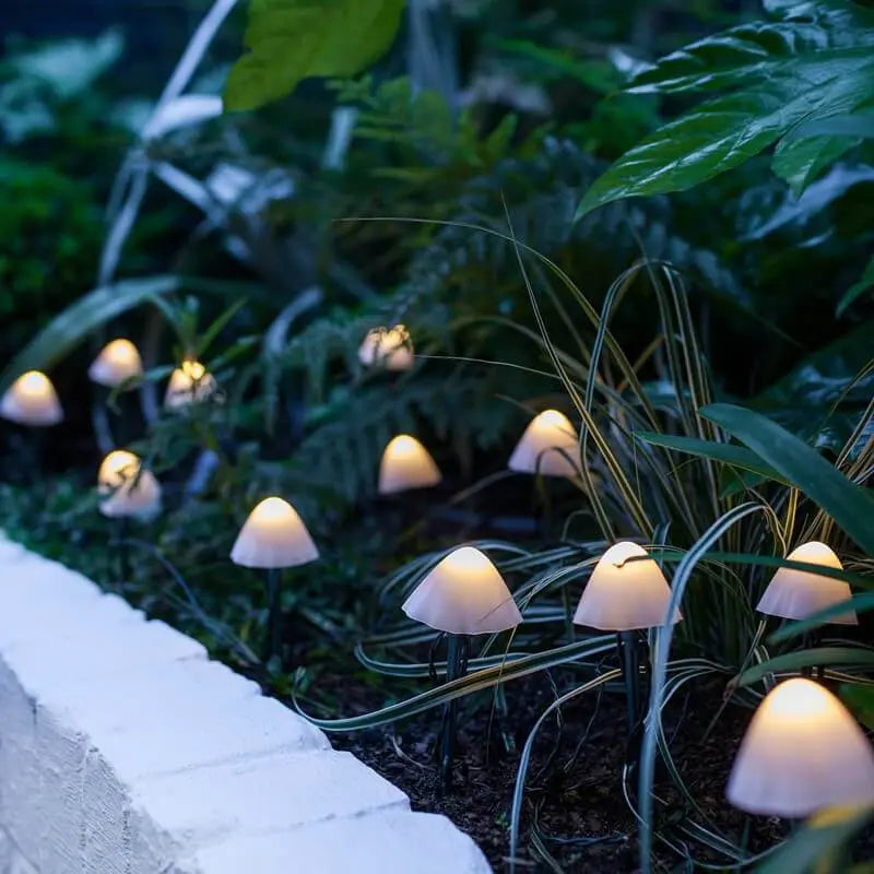 Contemporary Creative Plastic Solar LED Mushroom Lights String Lights For Outdoor Patio Cuvalon