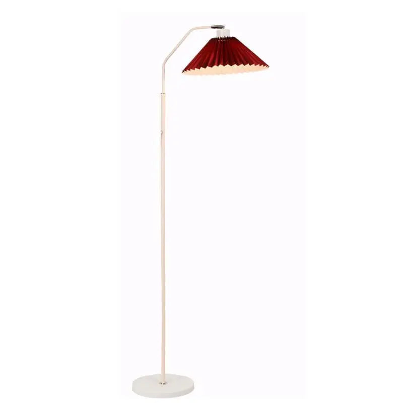 Minimalist Fabric Pleated Shade 1-Light Standing Floor Lamp Cuvalon