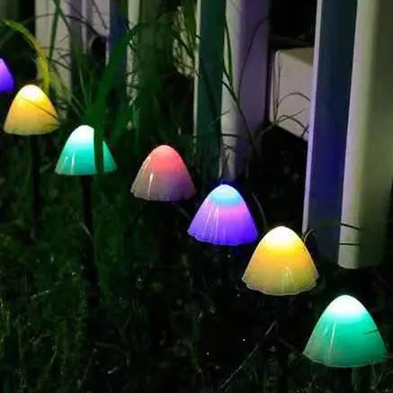 Contemporary Creative Plastic Solar LED Mushroom Lights String Lights For Outdoor Patio Cuvalon