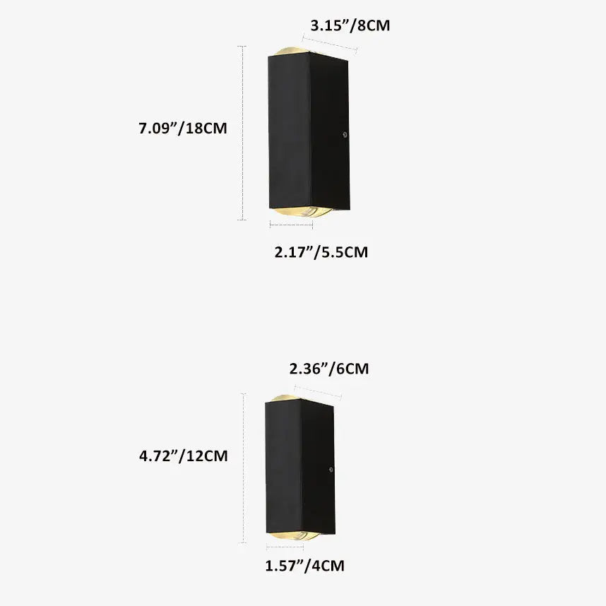 Modern Rectangular LED Outdoor Wall Sconce Lamp Cuvalon