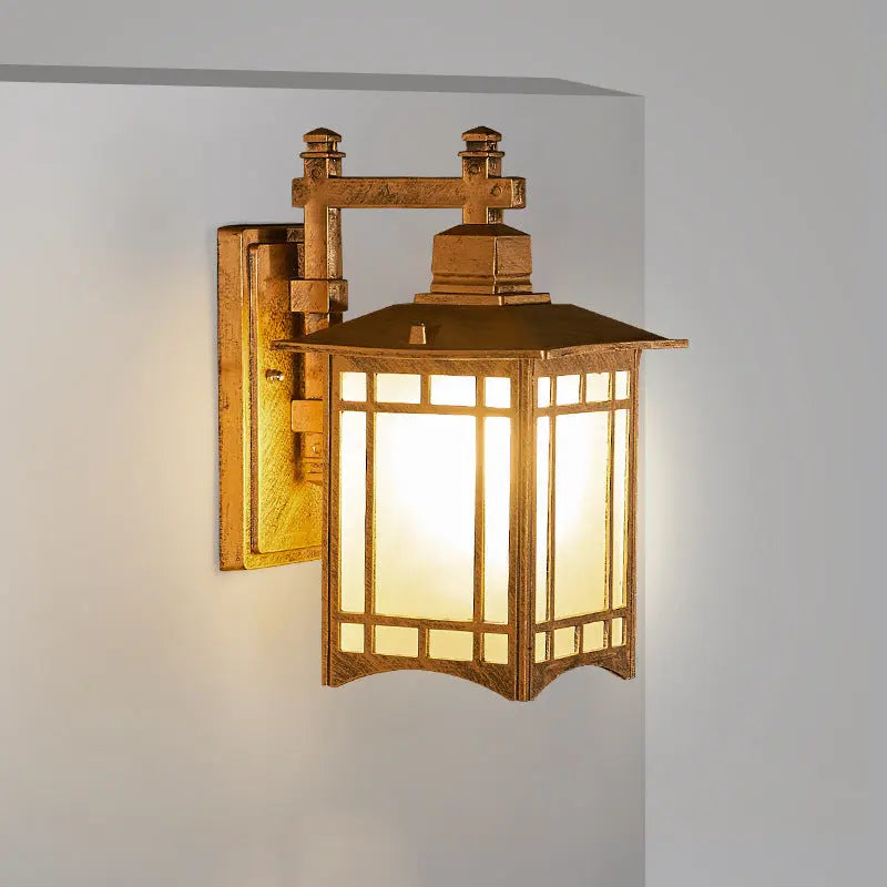 Modern Waterproof Solar Aluminum Chinese Pavilion Shape 1-Light Wall Sconce Lamp Cuvalon