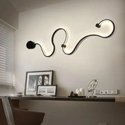 Modern Long Aluminum Snake Shaped 1-Light Curved LED Wall Sconce Lamp Cuvalon