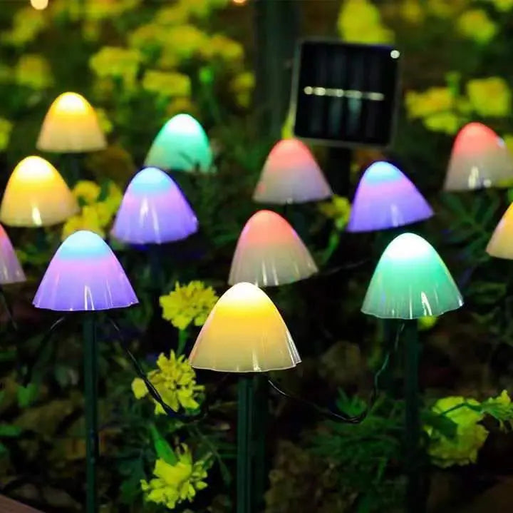 Contemporary Creative Plastic Solar LED Mushroom Lights String Lights For Outdoor Patio Cuvalon