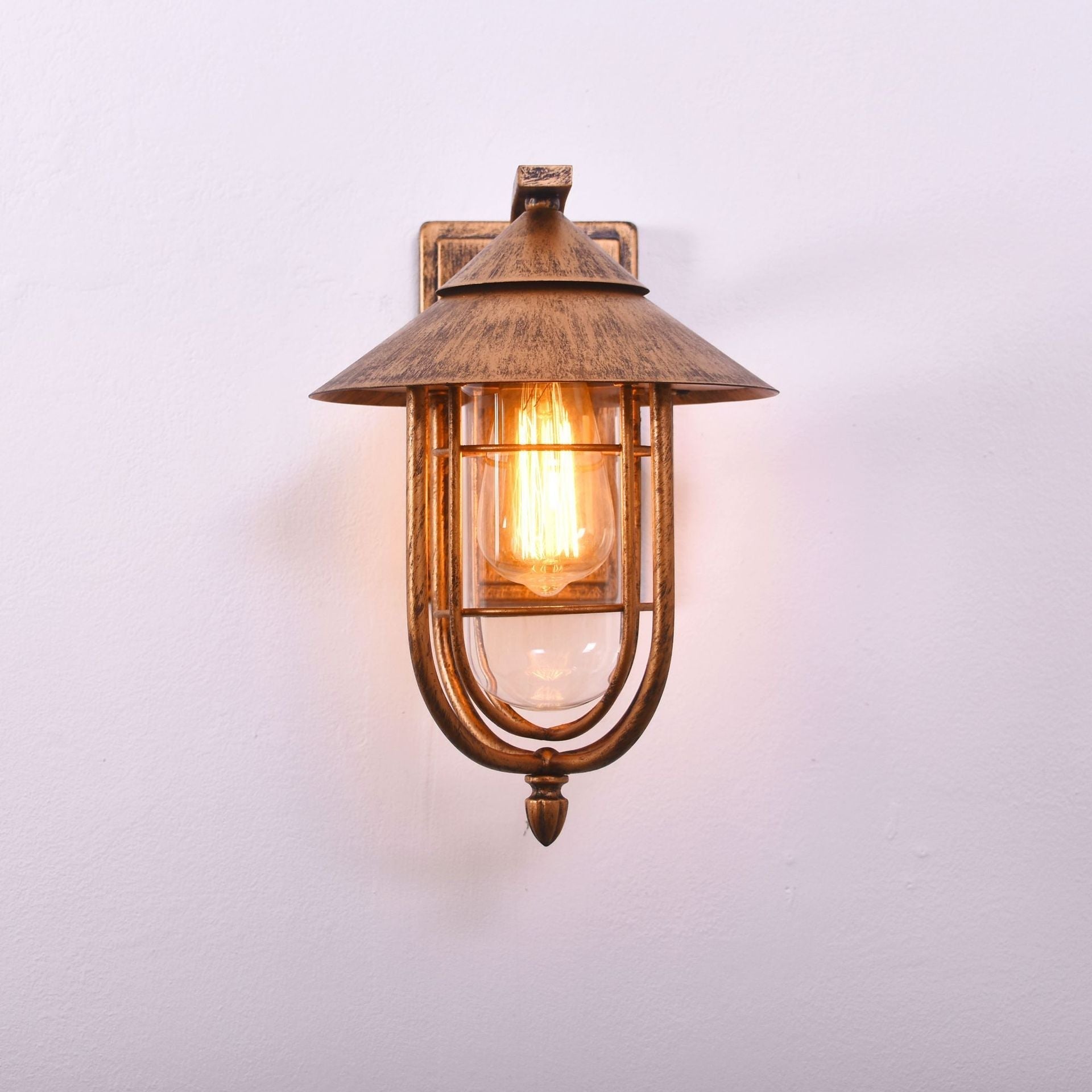 Contemporary Industrial Human Sensing Iron Glass 1-Light Outdoor Wall Sconce Lamp For Garden Cuvalon