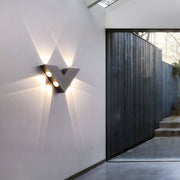 Modern Minimalist V-Shaped Triangle Aluminum Glass LED Wall Sconce Lamp For Garden Cuvalon