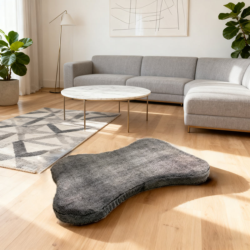Modern Minimalist Irregular Rectangular Pet Bed: Bone Shape - Compressible Cat Bed For Bedroom Cuvalon