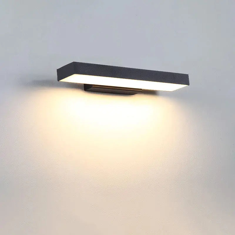 Modern Minimalist Rectangular Flat LED Sensor Outdoor Waterproof Wall Sconce Lamp Cuvalon