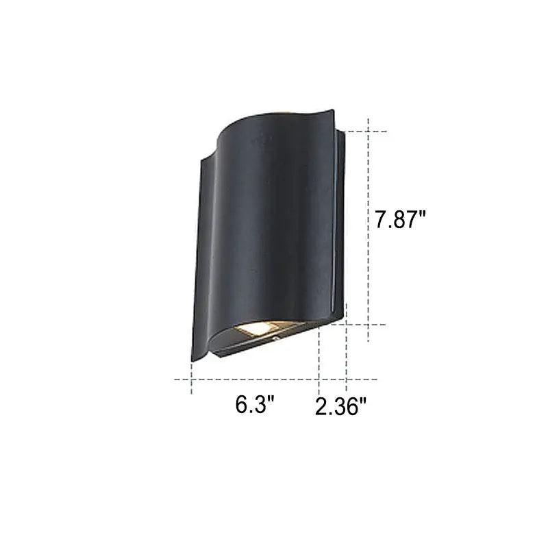 Modern Wave Aluminum Waterproof LED Outdoor Wall Sconce Lamp Cuvalon