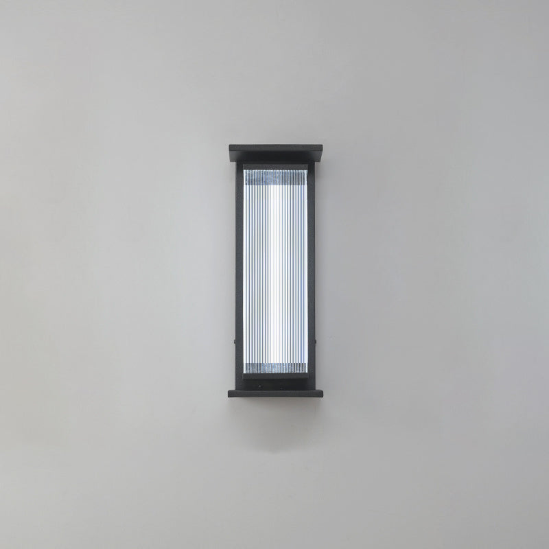 Modern Minimalist Waterproof Rectangular Stainless Steel Acrylic LED Wall Sconce Lamp For Outdoor Patio Cuvalon