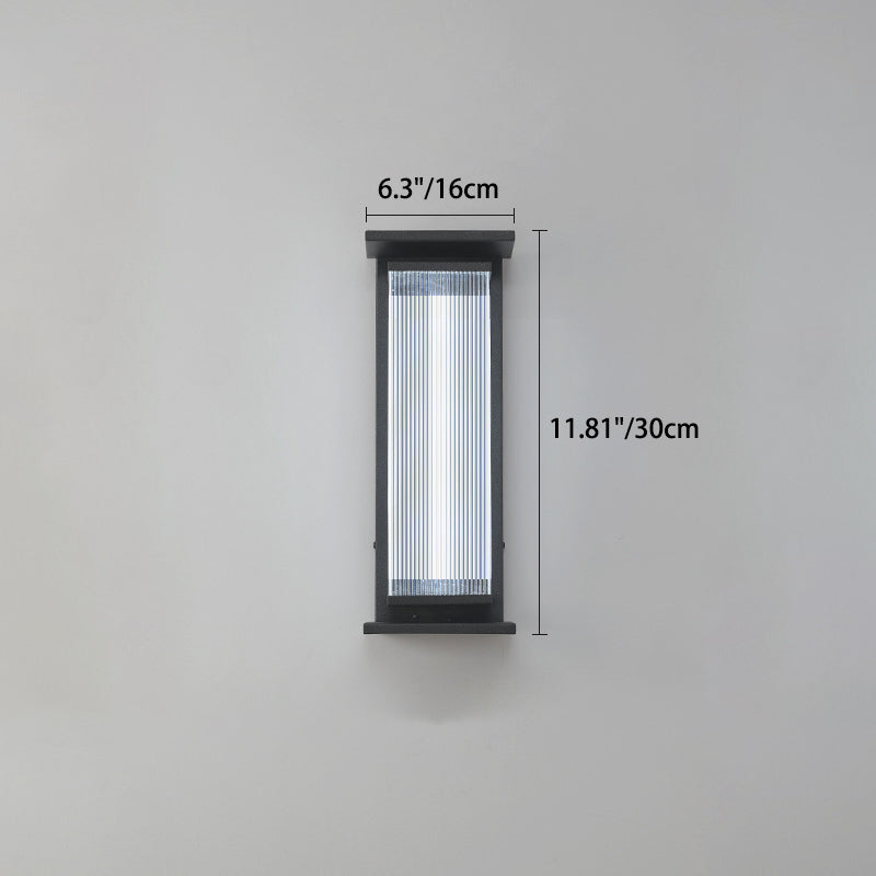 Modern Minimalist Waterproof Rectangular Stainless Steel Acrylic LED Wall Sconce Lamp For Outdoor Patio Cuvalon