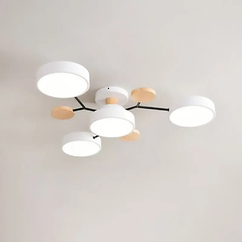 Contemporary Scandinavian Round Molecule Branch Design LED Semi-Flush Mount Ceiling Light For Living Room Cuvalon