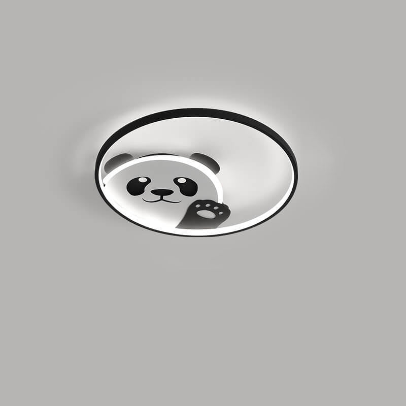 Cartoon Cute Panda Round LED Flush Mount Ceiling Light Cuvalon