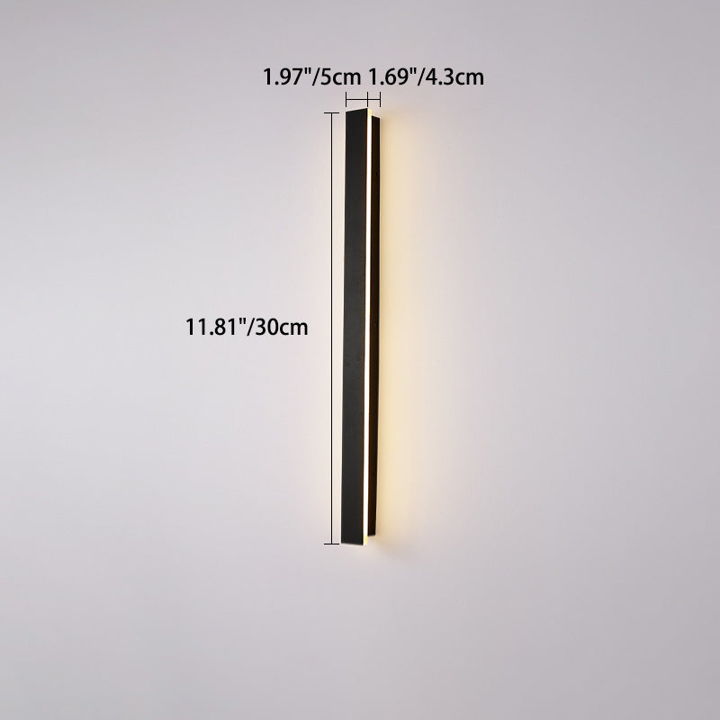 Modern Minimalist Long Rectangular Aluminum Acrylic LED Wall Sconce Lamp For Garden Cuvalon
