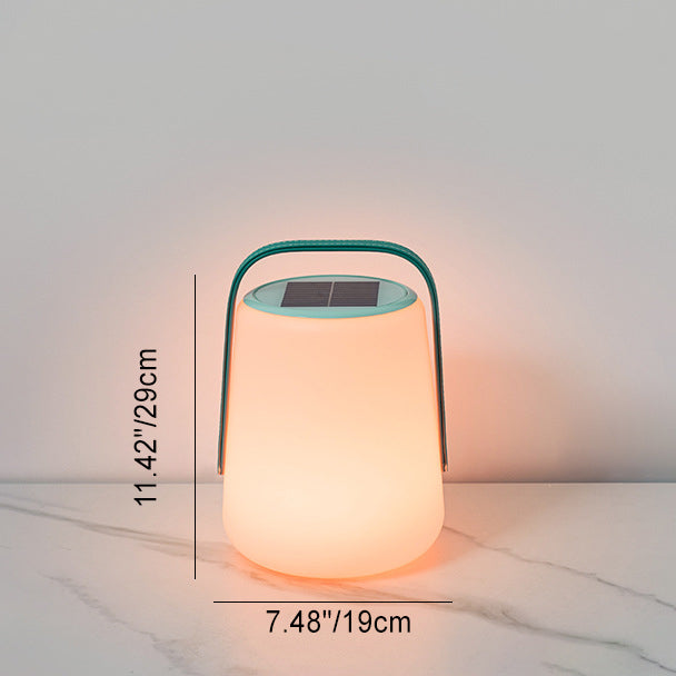 Modern Minimalist Solar Waterproof Leather PE Cylinder Striped Lantern Portable LED Landscape Lighting Outdoor Light For Outdoor Patio Cuvalon