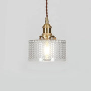 Japanese Vintage Brass Glass Round Jar 1-Light Pendant Light Cuvalon