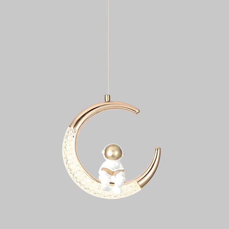 Modern Creative Astronaut Moon LED Kids Pendant Light Cuvalon