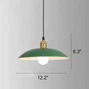 Industrial Vintage Green Iron Dome Cone 1-Light Pendant Light Cuvalon