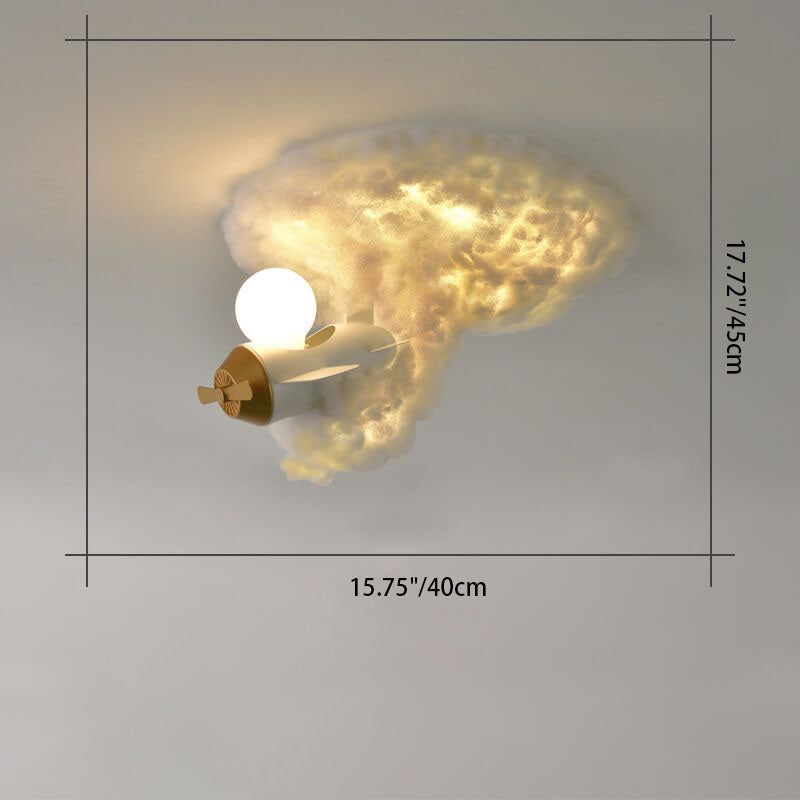 Modern Creative Spray Airplane Cotton 1/3/5-Light Kids Flush Mount Ceiling Light Cuvalon