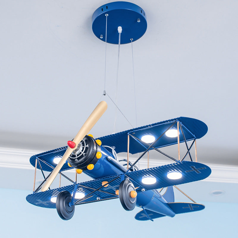 Contemporary Creative Kids Aircraft Hardware Acrylic LED Chandelier For Bedroom Cuvalon