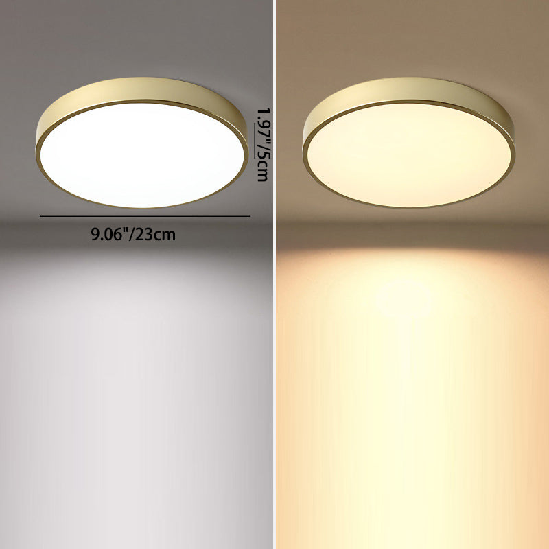 Modern Minimalist Round Iron Acrylic LED Flush Mount Ceiling Light For Living Room Cuvalon