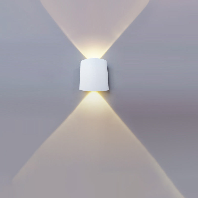 Modern Minimalist Waterproof Cylinder Rectangular Aluminium Iron Acrylic LED Wall Sconce Lamp For Outdoor Patio Cuvalon